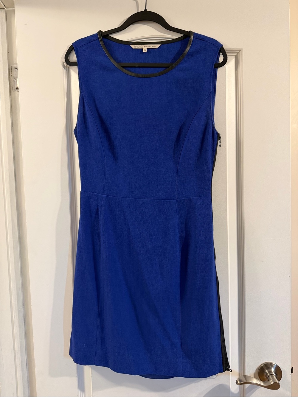 RACHEL Rachel Roy Royal Blue Sleeveless Sheath Dress with Black Trim